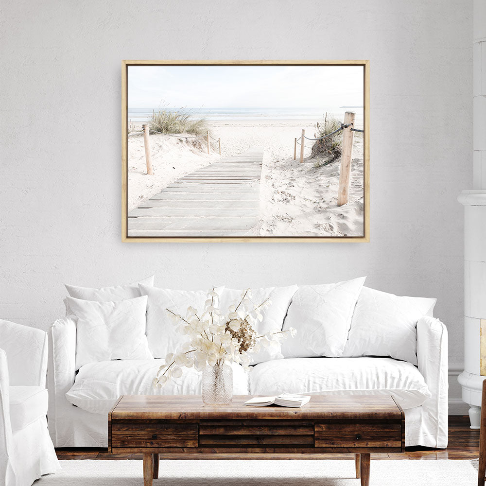 Shop Coastal Walk Photo Canvas Print a coastal themed photography framed stretched canvas print from The Print Emporium wall artwork collection - Buy Australian made prints for the home and your interior decor space, TPE-1249-CA-35X46-NF