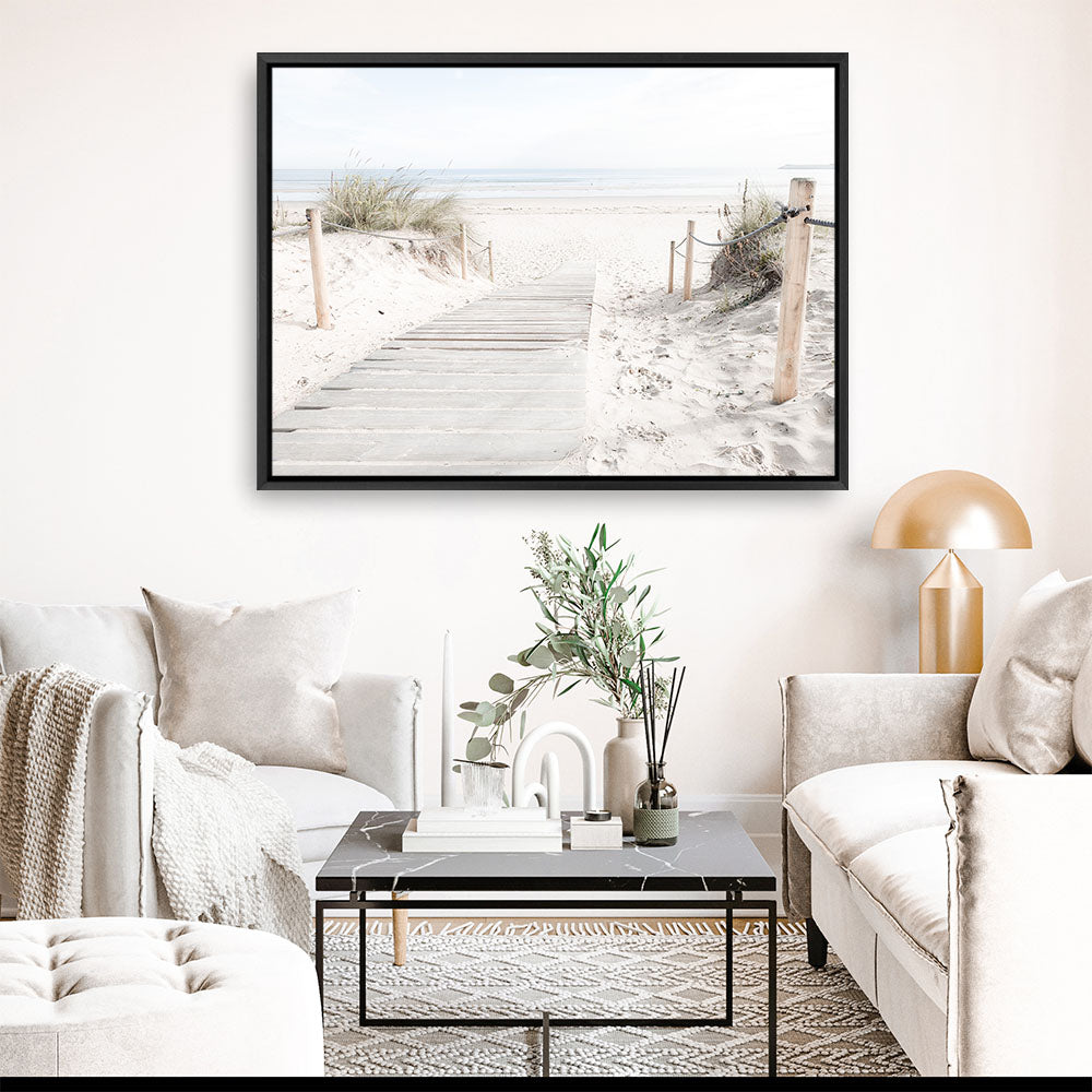 Shop Coastal Walk Photo Canvas Print a coastal themed photography framed stretched canvas print from The Print Emporium wall artwork collection - Buy Australian made prints for the home and your interior decor space, TPE-1249-CA-35X46-NF