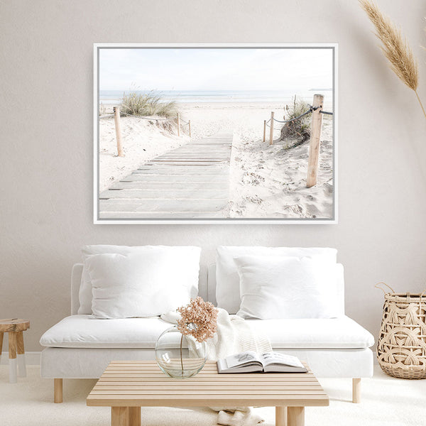Shop Coastal Walk Photo Canvas Print a coastal themed photography framed stretched canvas print from The Print Emporium wall artwork collection - Buy Australian made prints for the home and your interior decor space, TPE-1249-CA-35X46-NF