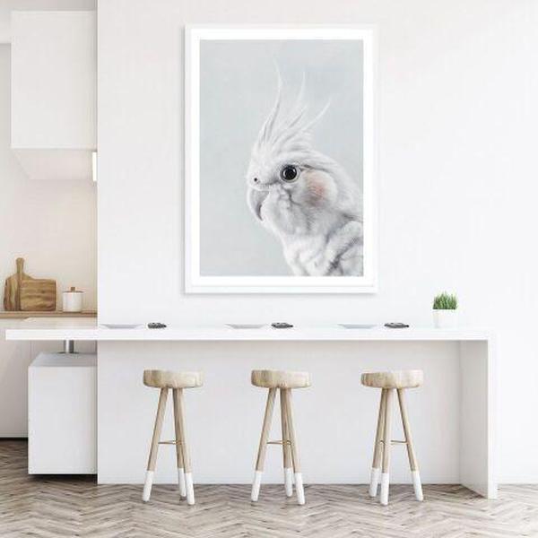 Shop Cockatiel Art Print a painted bird themed wall art print from The Print Emporium wall artwork collection - Buy Australian made fine art painting style poster and framed prints for the home and your interior decor room, TPE-012-AP