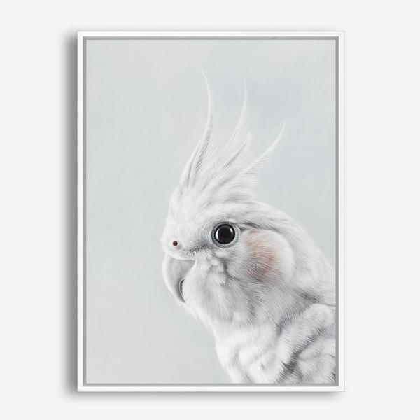 Shop Cockatiel Canvas Print a painted bird themed framed canvas wall art print from The Print Emporium artwork collection - Buy Australian made fine art painting style stretched canvas prints for the home and your interior decor space, TPE-012-CA-35X46-NF