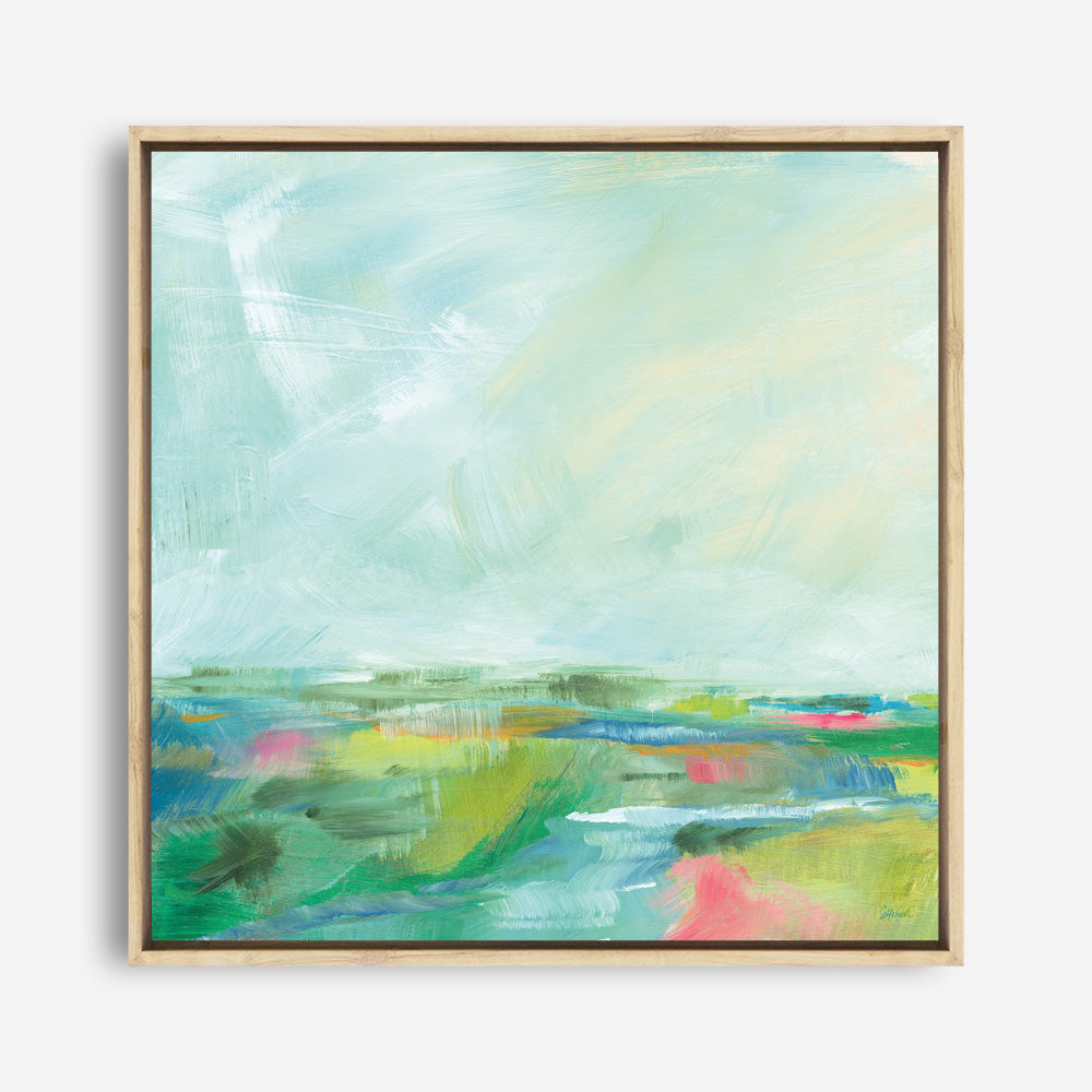 Shop Colorful Horizon Square I (Square) Canvas Print a painted abstract themed framed canvas wall art print from The Print Emporium artwork collection - Buy Australian made fine art painting style stretched canvas prints for the home and your interior decor space, TPE-WA-63752-CA-40X40-NF