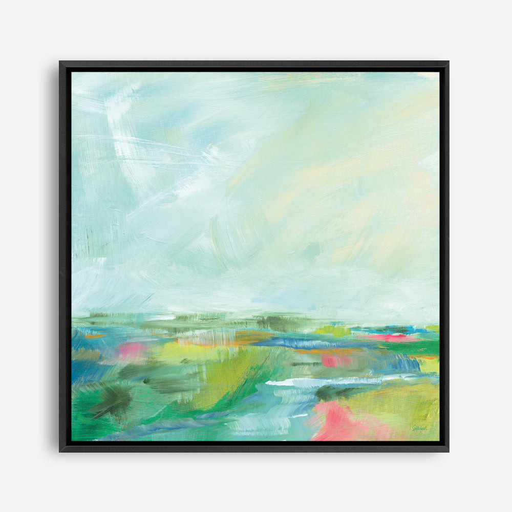 Shop Colorful Horizon Square I (Square) Canvas Print a painted abstract themed framed canvas wall art print from The Print Emporium artwork collection - Buy Australian made fine art painting style stretched canvas prints for the home and your interior decor space, TPE-WA-63752-CA-40X40-NF