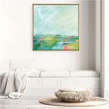 Shop Colorful Horizon Square I (Square) Canvas Print a painted abstract themed framed canvas wall art print from The Print Emporium artwork collection - Buy Australian made fine art painting style stretched canvas prints for the home and your interior decor space, TPE-WA-63752-CA-40X40-NF