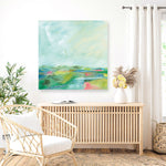 Shop Colorful Horizon Square I (Square) Canvas Print a painted abstract themed framed canvas wall art print from The Print Emporium artwork collection - Buy Australian made fine art painting style stretched canvas prints for the home and your interior decor space, TPE-WA-63752-CA-40X40-NF