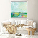 Shop Colorful Horizon Square I (Square) Canvas Print a painted abstract themed framed canvas wall art print from The Print Emporium artwork collection - Buy Australian made fine art painting style stretched canvas prints for the home and your interior decor space, TPE-WA-63752-CA-40X40-NF