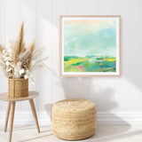 Shop Colorful Horizon Square II (Square) Art Print a painted abstract themed wall art print from The Print Emporium wall artwork collection - Buy Australian made fine art painting style poster and framed prints for the home and your interior decor room, TPE-WA-63753-AP