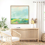 Shop Colorful Horizon Square II (Square) Canvas Print a painted abstract themed framed canvas wall art print from The Print Emporium artwork collection - Buy Australian made fine art painting style stretched canvas prints for the home and your interior decor space, TPE-WA-63753-CA-40X40-NF