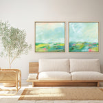 Shop Colorful Horizon Square II (Square) Canvas Print a painted abstract themed framed canvas wall art print from The Print Emporium artwork collection - Buy Australian made fine art painting style stretched canvas prints for the home and your interior decor space, TPE-WA-63753-CA-40X40-NF