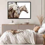 Shop Cream Horses Photo Canvas Print a photography framed stretched canvas print from The Print Emporium wall artwork collection - Buy Australian made prints for the home and your interior decor space, TPE-116-CA-35X46-NF