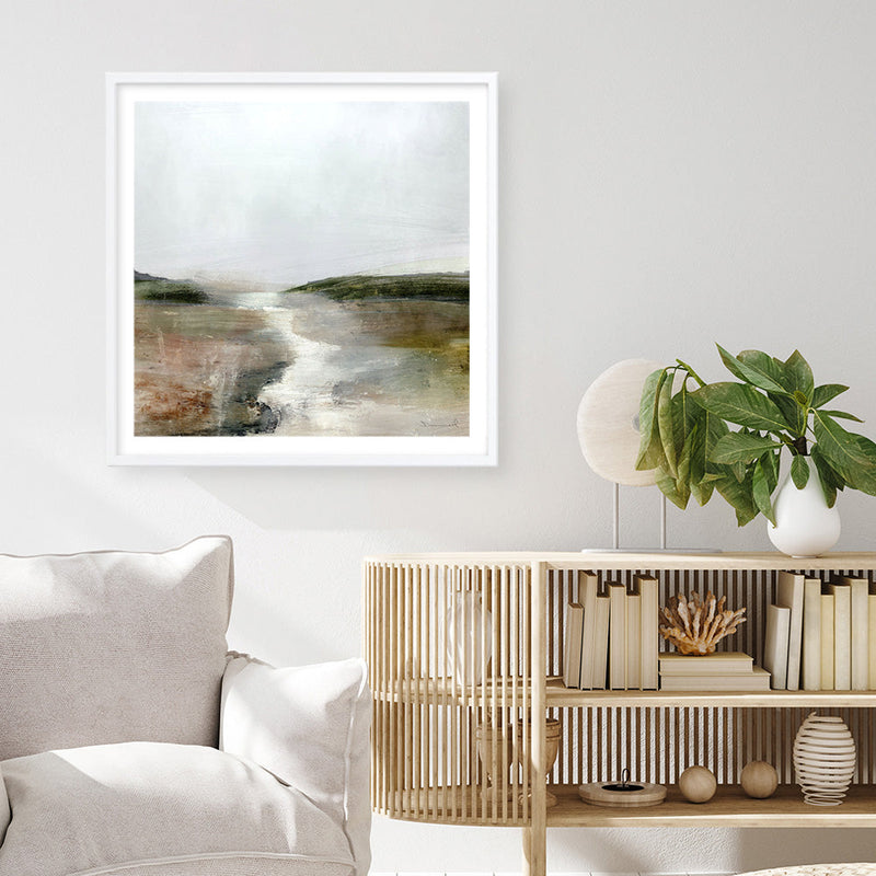 Shop Crystal River (Square) Art Print a painted abstract themed wall art print from The Print Emporium wall artwork collection - Buy Australian made fine art painting style poster and framed prints for the home and your interior decor room, TPE-DH-203-AP
