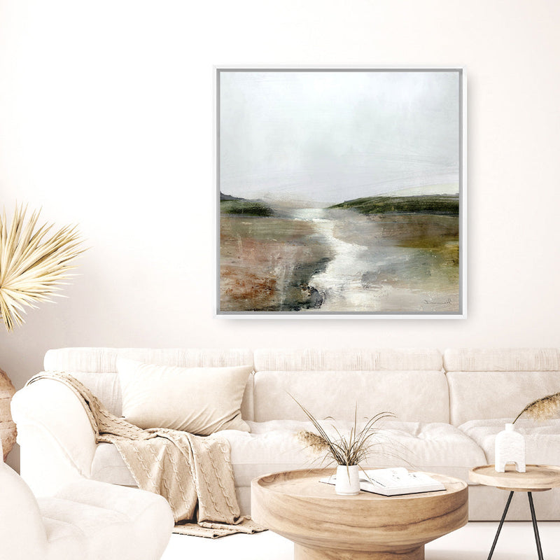 Shop Crystal River (Square) Canvas Print a painted abstract themed framed canvas wall art print from The Print Emporium artwork collection - Buy Australian made fine art painting style stretched canvas prints for the home and your interior decor space, TPE-DH-203-CA-40X40-NF