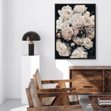 Shop Dark Blooms I Canvas Print a floral themed painted framed canvas wall art print from The Print Emporium artwork collection - Buy Australian made fine art painting style stretched canvas prints for the home and your interior decor space, TPE-322-CA-35X46-NF