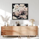Shop Dark Blooms I (Square) Art Print a floral themed painted wall art print from The Print Emporium wall artwork collection - Buy Australian made fine art painting style poster and framed prints for the home and your interior decor room, TPE-362-AP