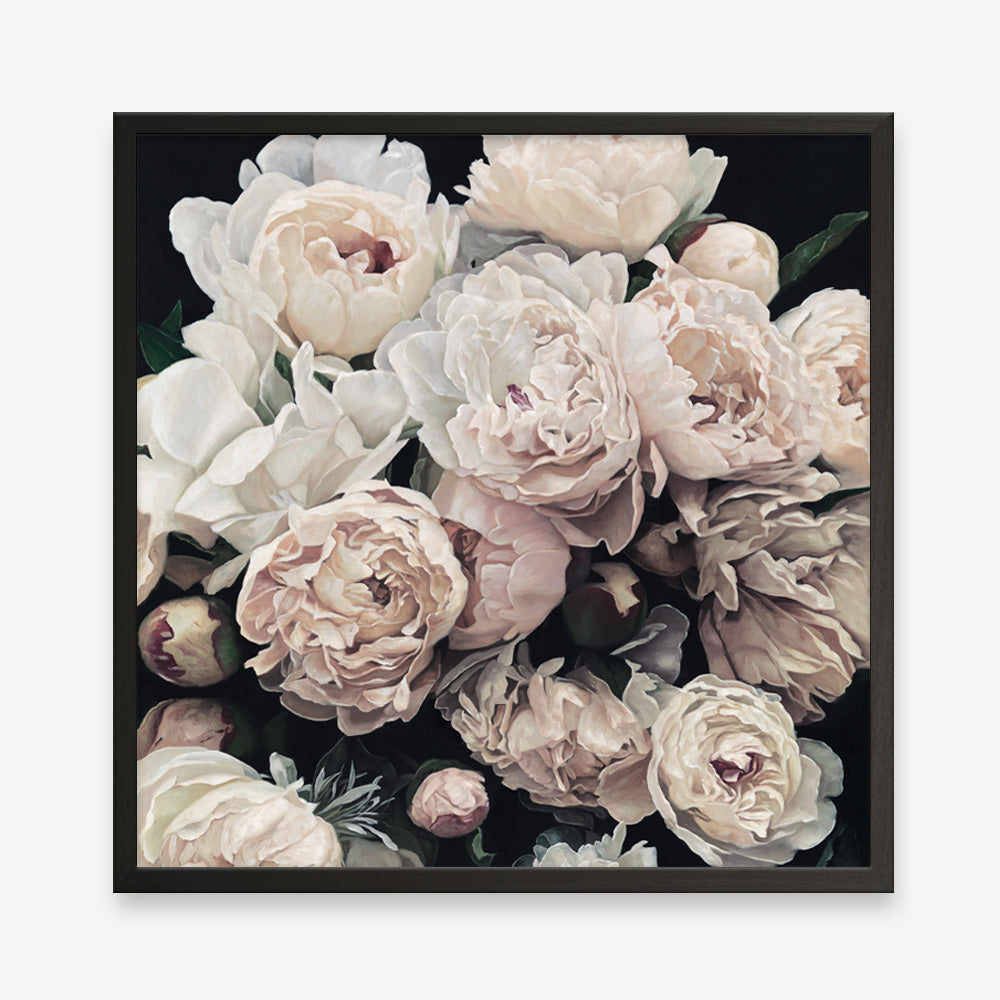 Shop Dark Blooms I (Square) Art Print a floral themed painted wall art print from The Print Emporium wall artwork collection - Buy Australian made fine art painting style poster and framed prints for the home and your interior decor room, TPE-362-AP