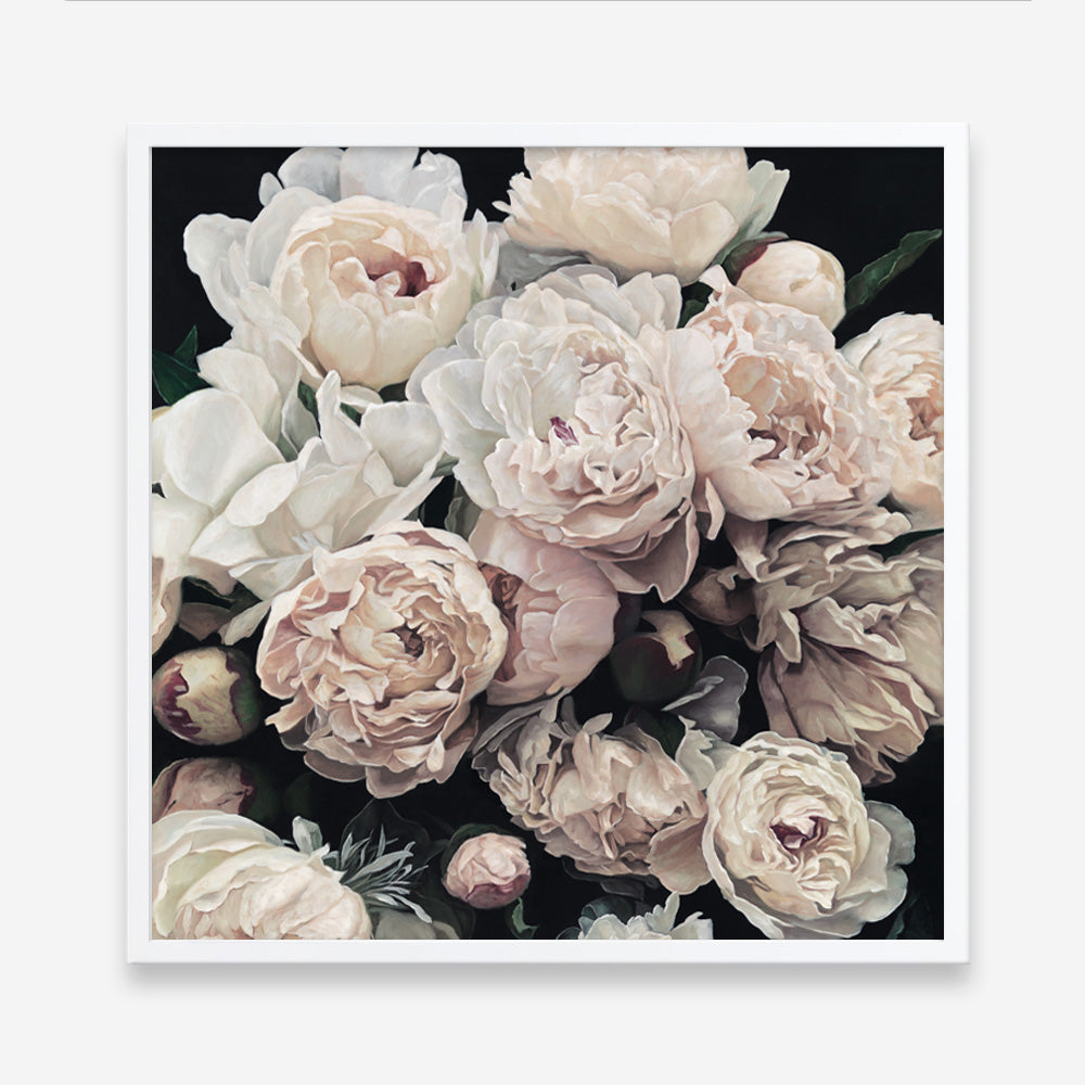 Shop Dark Blooms I (Square) Art Print a floral themed painted wall art print from The Print Emporium wall artwork collection - Buy Australian made fine art painting style poster and framed prints for the home and your interior decor room, TPE-362-AP
