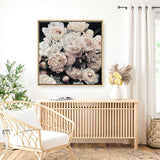 Shop Dark Blooms I (Square) Canvas Print a floral themed painted framed canvas wall art print from The Print Emporium artwork collection - Buy Australian made fine art painting style stretched canvas prints for the home and your interior decor space, TPE-362-CA-40X40-NF