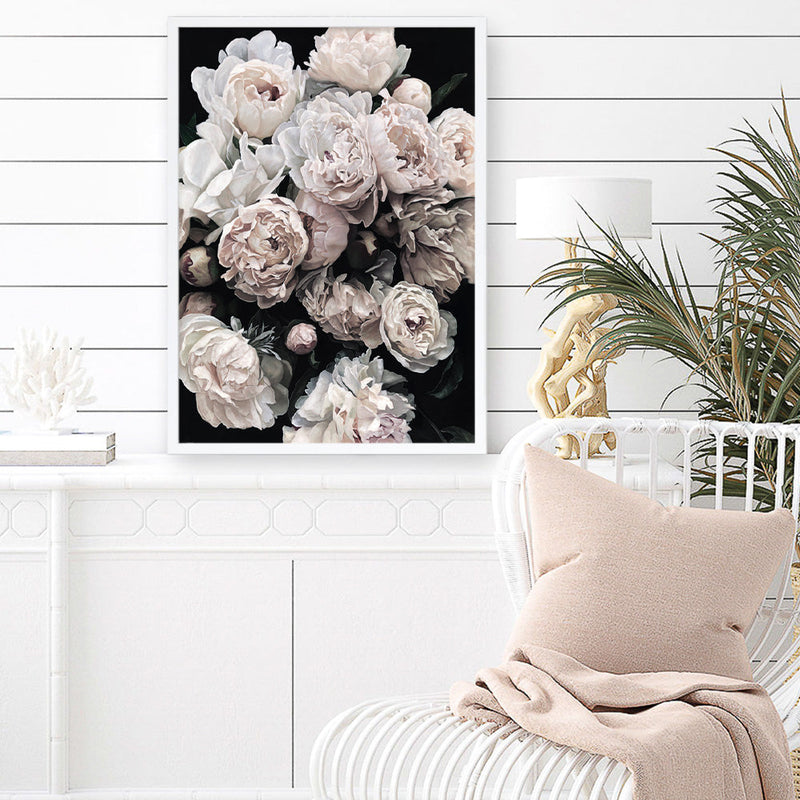 Shop Dark Blooms II Art Print a floral themed painted wall art print from The Print Emporium wall artwork collection - Buy Australian made fine art painting style poster and framed prints for the home and your interior decor room, TPE-348-AP