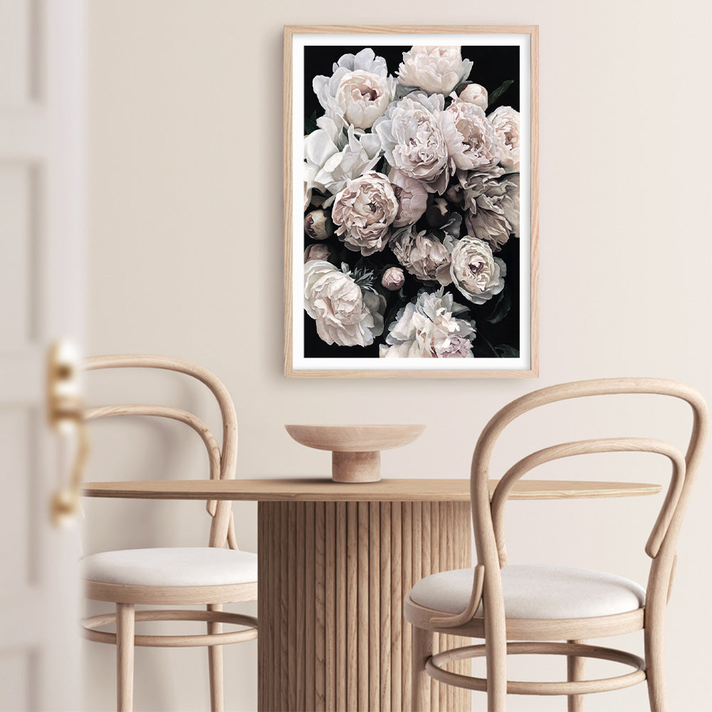 Shop Dark Blooms II Art Print a floral themed painted wall art print from The Print Emporium wall artwork collection - Buy Australian made fine art painting style poster and framed prints for the home and your interior decor room, TPE-348-AP