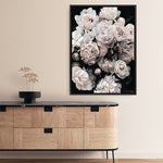 Shop Dark Blooms II Canvas Print a floral themed painted framed canvas wall art print from The Print Emporium artwork collection - Buy Australian made fine art painting style stretched canvas prints for the home and your interior decor space, TPE-348-CA-35X46-NF