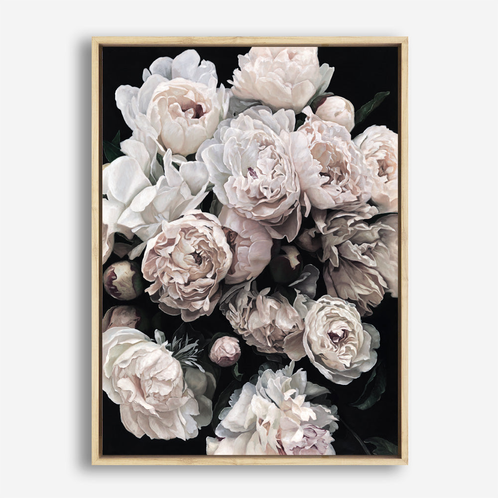 Shop Dark Blooms II Canvas Print a floral themed painted framed canvas wall art print from The Print Emporium artwork collection - Buy Australian made fine art painting style stretched canvas prints for the home and your interior decor space, TPE-348-CA-35X46-NF