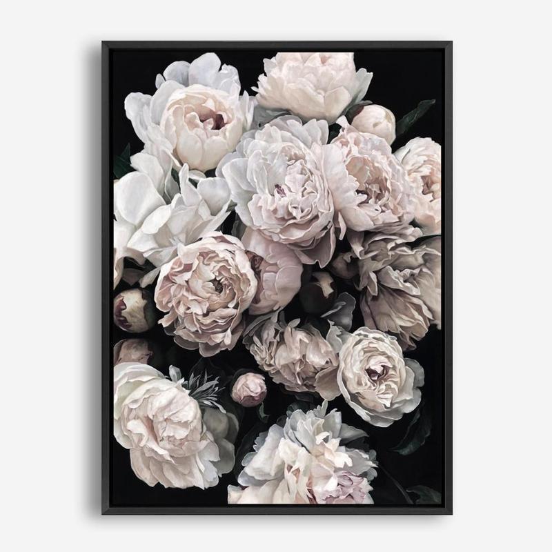 Shop Dark Blooms II Canvas Print a floral themed painted framed canvas wall art print from The Print Emporium artwork collection - Buy Australian made fine art painting style stretched canvas prints for the home and your interior decor space, TPE-348-CA-35X46-NF
