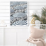 Shop Dark Blue Beach Umbrellas Art Print a coastal themed painted wall art print from The Print Emporium wall artwork collection - Buy Australian made fine art painting style poster and framed prints for the home and your interior decor room, TPE-473-AP