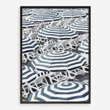 Shop Dark Blue Beach Umbrellas Art Print a coastal themed painted wall art print from The Print Emporium wall artwork collection - Buy Australian made fine art painting style poster and framed prints for the home and your interior decor room, TPE-473-AP