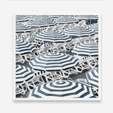 Shop Dark Blue Beach Umbrellas (Square) Art Print a coastal themed painted wall art print from The Print Emporium wall artwork collection - Buy Australian made fine art painting style poster and framed prints for the home and your interior decor room, TPE-434-AP