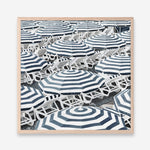 Shop Dark Blue Beach Umbrellas (Square) Art Print a coastal themed painted wall art print from The Print Emporium wall artwork collection - Buy Australian made fine art painting style poster and framed prints for the home and your interior decor room, TPE-434-AP