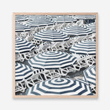 Shop Dark Blue Beach Umbrellas (Square) Art Print a coastal themed painted wall art print from The Print Emporium wall artwork collection - Buy Australian made fine art painting style poster and framed prints for the home and your interior decor room, TPE-434-AP