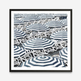 Shop Dark Blue Beach Umbrellas (Square) Art Print a coastal themed painted wall art print from The Print Emporium wall artwork collection - Buy Australian made fine art painting style poster and framed prints for the home and your interior decor room, TPE-434-AP