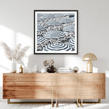 Shop Dark Blue Beach Umbrellas (Square) Art Print a coastal themed painted wall art print from The Print Emporium wall artwork collection - Buy Australian made fine art painting style poster and framed prints for the home and your interior decor room, TPE-434-AP