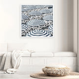 Shop Dark Blue Beach Umbrellas (Square) Art Print a coastal themed painted wall art print from The Print Emporium wall artwork collection - Buy Australian made fine art painting style poster and framed prints for the home and your interior decor room, TPE-434-AP