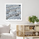 Shop Dark Blue Beach Umbrellas (Square) Art Print a coastal themed painted wall art print from The Print Emporium wall artwork collection - Buy Australian made fine art painting style poster and framed prints for the home and your interior decor room, TPE-434-AP