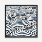 Shop Dark Blue Beach Umbrellas (Square) Art Print a coastal themed painted wall art print from The Print Emporium wall artwork collection - Buy Australian made fine art painting style poster and framed prints for the home and your interior decor room, TPE-434-AP