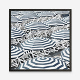 Shop Dark Blue Beach Umbrellas (Square) Art Print a coastal themed painted wall art print from The Print Emporium wall artwork collection - Buy Australian made fine art painting style poster and framed prints for the home and your interior decor room, TPE-434-AP