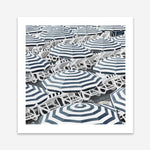 Shop Dark Blue Beach Umbrellas (Square) Art Print a coastal themed painted wall art print from The Print Emporium wall artwork collection - Buy Australian made fine art painting style poster and framed prints for the home and your interior decor room, TPE-434-AP