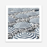 Shop Dark Blue Beach Umbrellas (Square) Art Print a coastal themed painted wall art print from The Print Emporium wall artwork collection - Buy Australian made fine art painting style poster and framed prints for the home and your interior decor room, TPE-434-AP