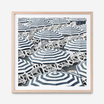 Shop Dark Blue Beach Umbrellas (Square) Art Print a coastal themed painted wall art print from The Print Emporium wall artwork collection - Buy Australian made fine art painting style poster and framed prints for the home and your interior decor room, TPE-434-AP