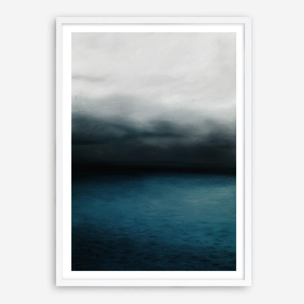 Shop Dark Horizon Art Print a teal aqua abstract coastal themed painted wall art print from The Print Emporium wall artwork collection - Buy Australian made fine art painting style poster and framed prints for the home and your interior decor room, TPE-046-AP