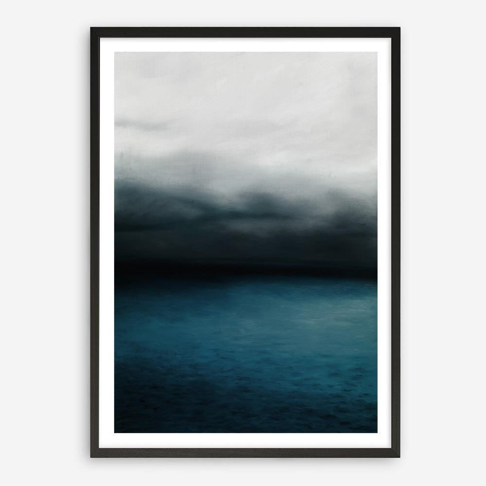 Shop Dark Horizon Art Print a teal aqua abstract coastal themed painted wall art print from The Print Emporium wall artwork collection - Buy Australian made fine art painting style poster and framed prints for the home and your interior decor room, TPE-046-AP