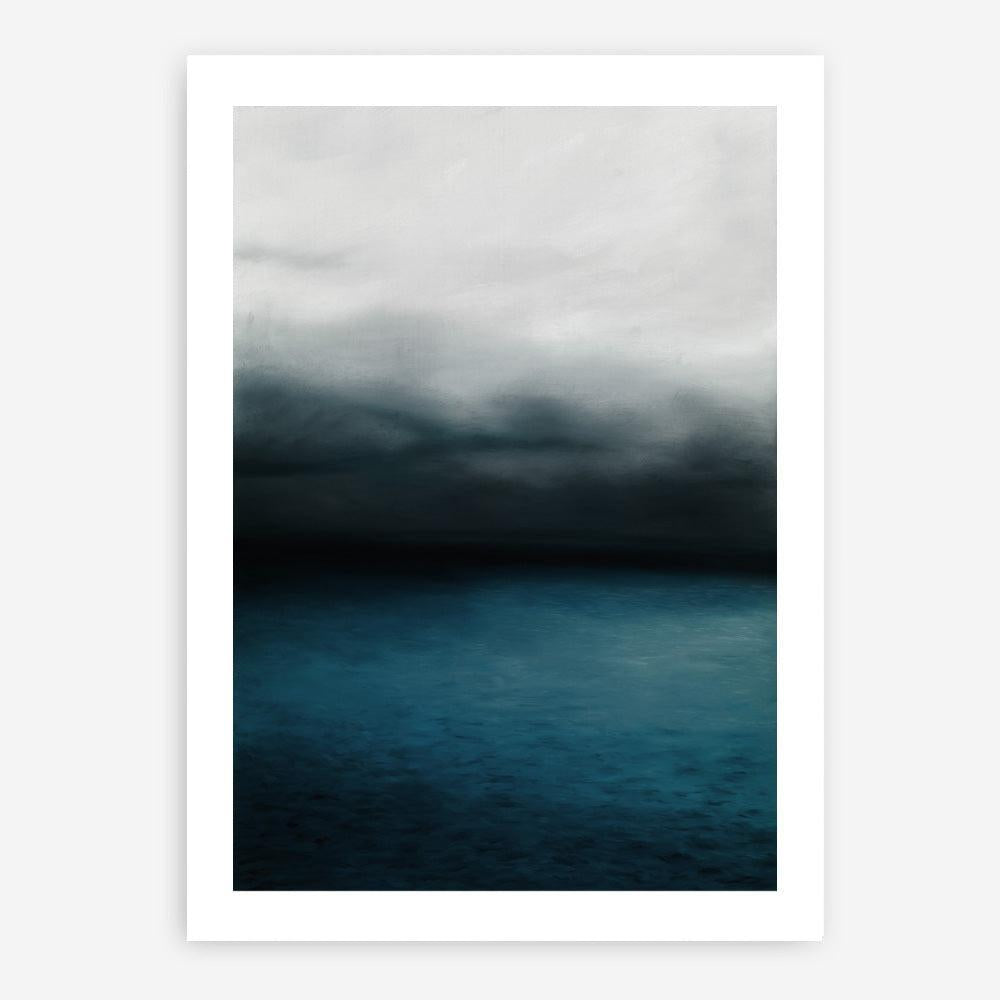Shop Dark Horizon Art Print a teal aqua abstract coastal themed painted wall art print from The Print Emporium wall artwork collection - Buy Australian made fine art painting style poster and framed prints for the home and your interior decor room, TPE-046-AP