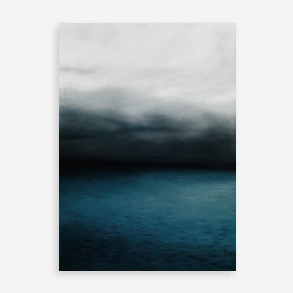 Shop Dark Horizon Art Print a teal aqua abstract coastal themed painted wall art print from The Print Emporium wall artwork collection - Buy Australian made fine art painting style poster and framed prints for the home and your interior decor room, TPE-046-AP