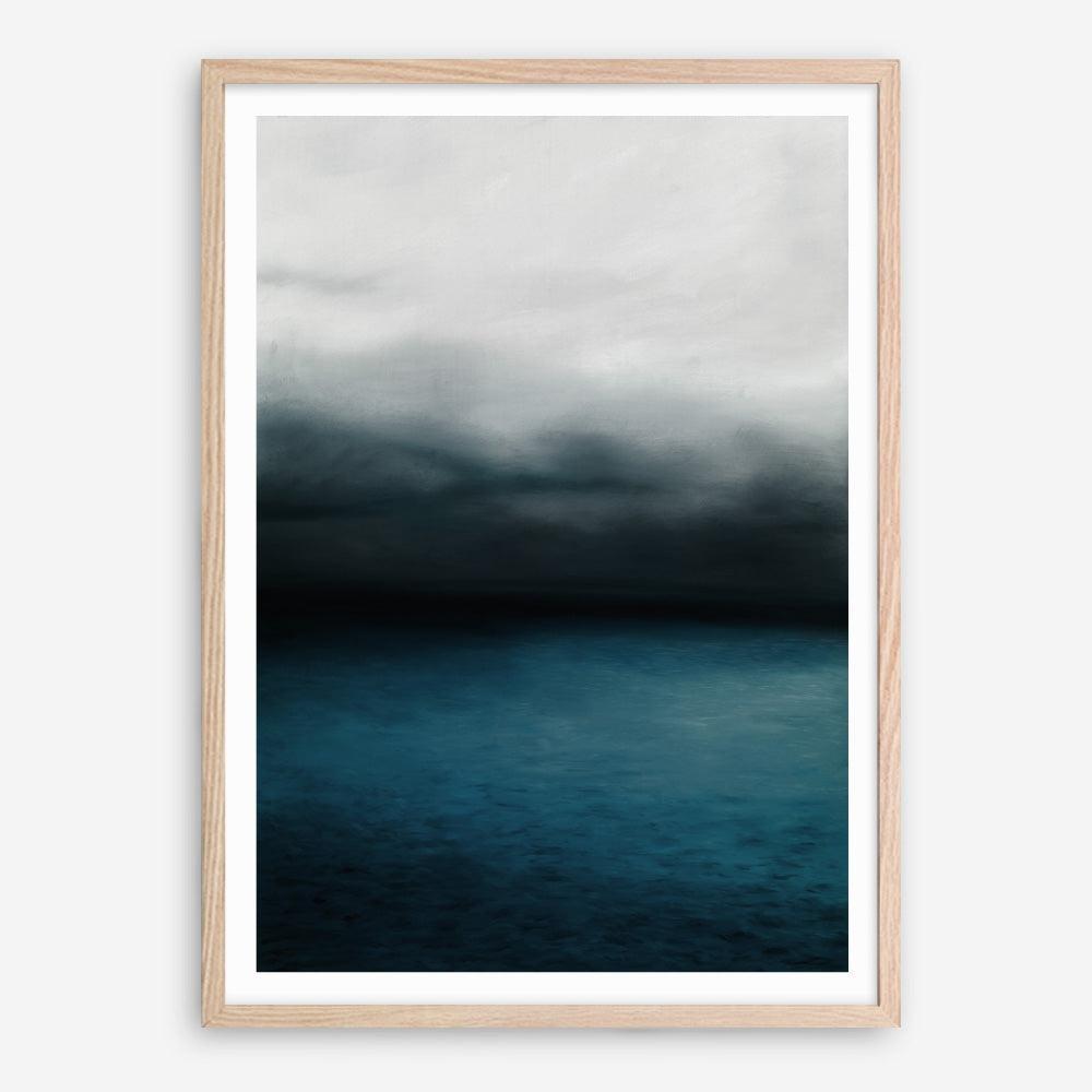 Shop Dark Horizon Art Print a teal aqua abstract coastal themed painted wall art print from The Print Emporium wall artwork collection - Buy Australian made fine art painting style poster and framed prints for the home and your interior decor room, TPE-046-AP
