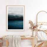 Shop Dark Horizon Art Print a teal aqua abstract coastal themed painted wall art print from The Print Emporium wall artwork collection - Buy Australian made fine art painting style poster and framed prints for the home and your interior decor room, TPE-046-AP