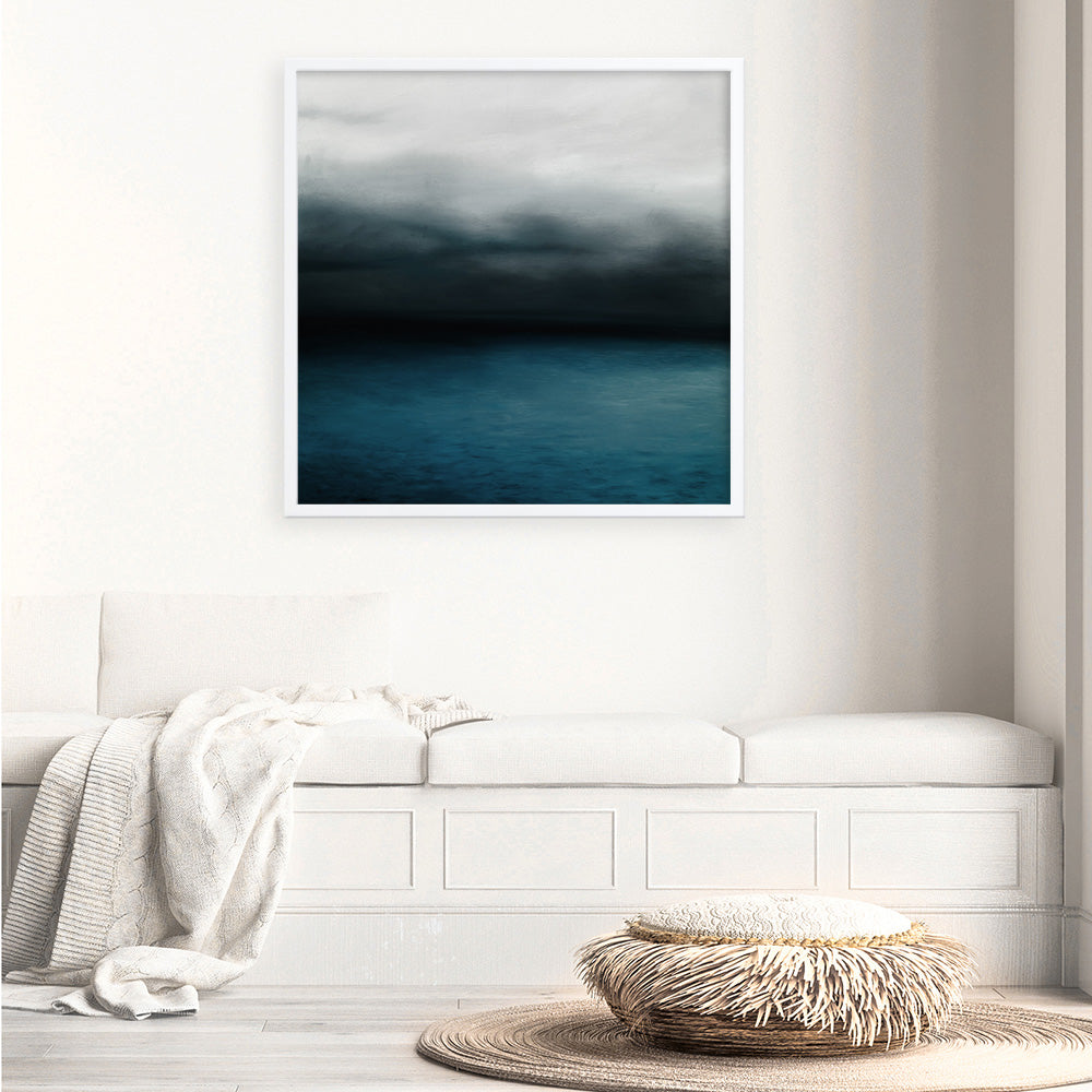 Shop Dark Horizon (Square) Art Print a coastal themed painted wall art print from The Print Emporium wall artwork collection - Buy Australian made fine art painting style poster and framed prints for the home and your interior decor room, TPE-070-AP