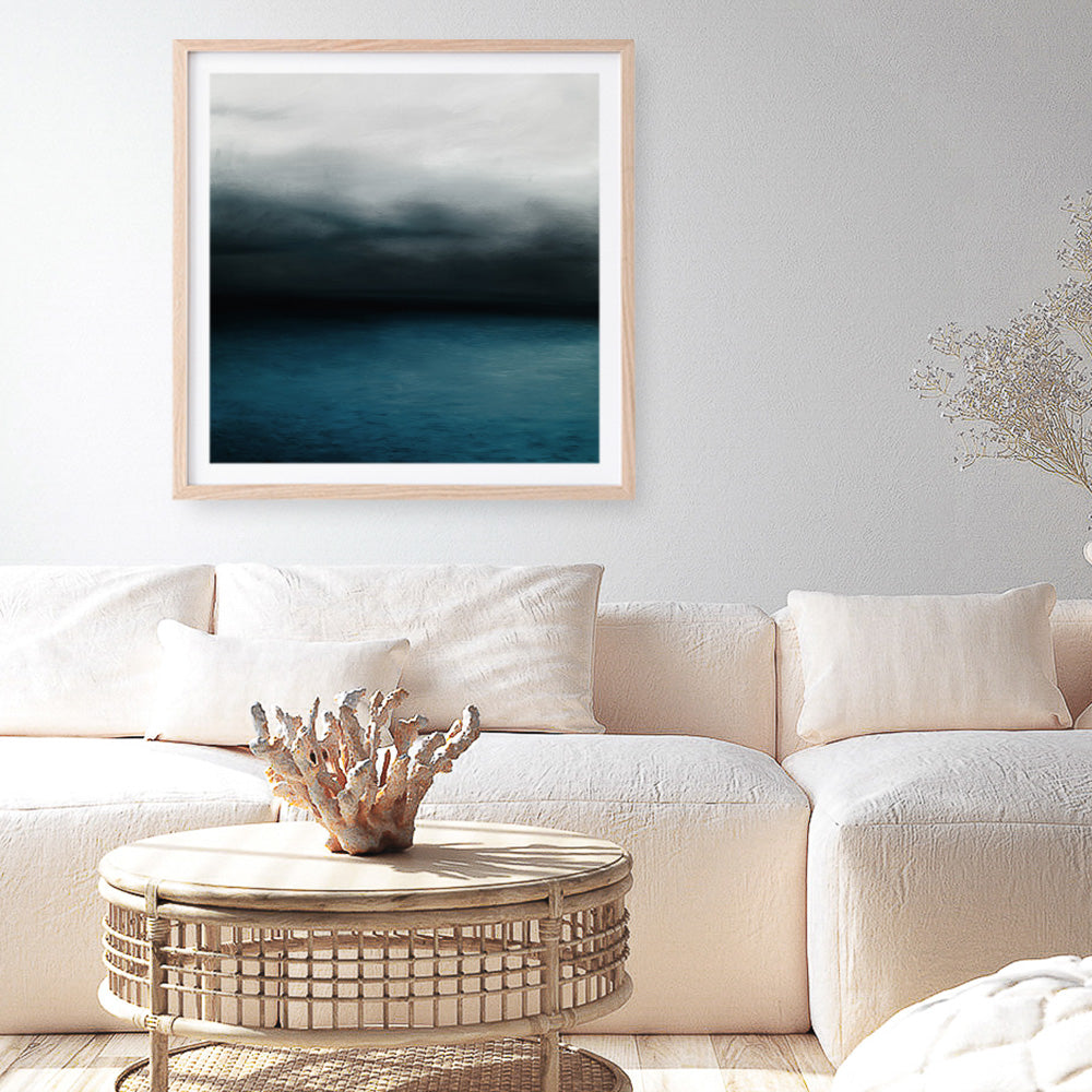 Shop Dark Horizon (Square) Art Print a coastal themed painted wall art print from The Print Emporium wall artwork collection - Buy Australian made fine art painting style poster and framed prints for the home and your interior decor room, TPE-070-AP