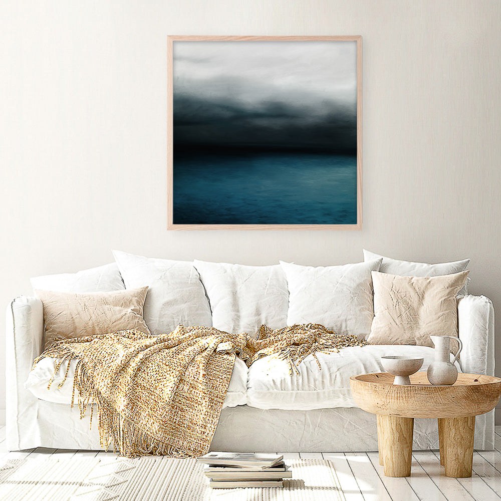 Shop Dark Horizon (Square) Art Print a coastal themed painted wall art print from The Print Emporium wall artwork collection - Buy Australian made fine art painting style poster and framed prints for the home and your interior decor room, TPE-070-AP