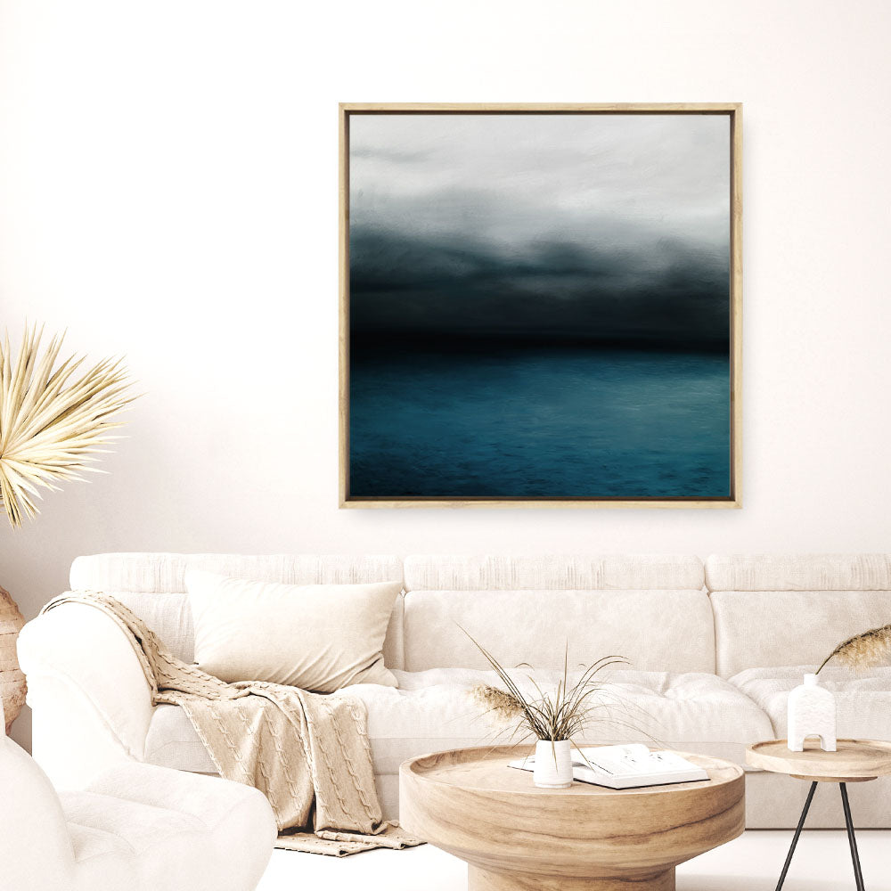 Shop Dark Horizon (Square) Canvas Print a coastal themed painted framed canvas wall art print from The Print Emporium artwork collection - Buy Australian made fine art painting style stretched canvas prints for the home and your interior decor space, TPE-070-CA-40X40-NF